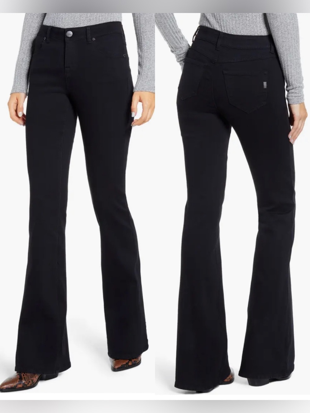 NWT. 1822 Denim Women's Black Boot Cut Flare Jeans Size 6/28